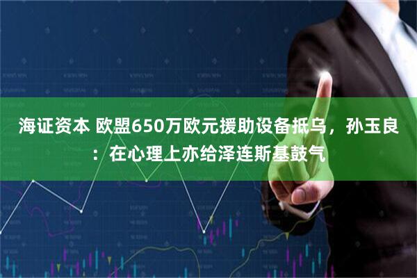 海证资本 欧盟650万欧元援助设备抵乌,孙玉良:在心理上亦给泽连斯基鼓气